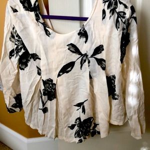Cream with black flowers Kimchi Blue blouse